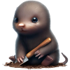 Cute mole with shovel