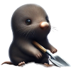 Cute mole with shovel