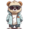 Sunglass Panda in Cool Jacket