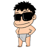 a cool baby with glasses
