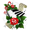 Klaviatur mit Rosen