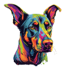 Bunter Dobermann