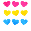 Pansexual Pride Pan Flag Cuori LGBTQ sottili