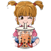 Boba Tea Mädchen Bubble Tea