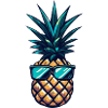 Cool pineapple with sunglasses