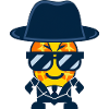 Gangster pineapple with sunglasses