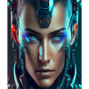 Cyborg-Gesicht halb menschlich futuristisch
