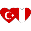 Turkey Peru Heart Flag