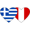 Greece Peru Heart Flag