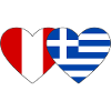 Pérou Grèce Drapeau du cœur