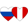 Russia Peru Heart Flag
