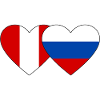 Peru Russia Heart Flag