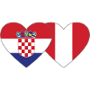 Croatia Peru Heart Flag