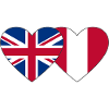 England Peru Heart Flag