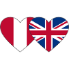 Peru England Heart Flag