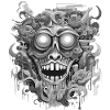 Gothic aesthetic psychedelic nightmare head