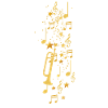 Trumpet,Musical Instrument,Notes,Stars,Gold