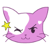 Herzkatze Standart Version zwinkernd