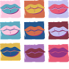 Retro mehrfarbige Lippe