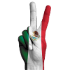Drapeau Mexicain signe victoire. Mexique