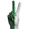 Algerian flag signs victory