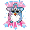 Furby With Pink And Blue Stars