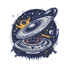 Retro Galactic Vinyl Player