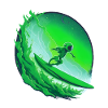 Galactic Green Alien Surfer