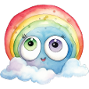 Dessin à l’aquarelle arc-en-ciel