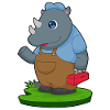 Nashorn Handwerker Werkzeugbox