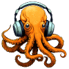 Octopus with headphones
