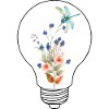 En lyspærelampe med blomster Lyspære med blomster