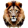Modern polygon lion