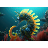 Neon Spiral Seahorse