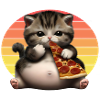 Pizza lover cat
