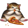 Pizza lover cat
