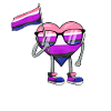 Gender Fluid Pride Flag Heart Sublte LGBTQ