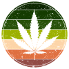 Retro Rainbow Cannabis Round