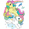 My Little Pony Retro Arc-En-ciel Avec Deux Poneys