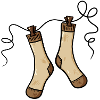 Socken Wäsche Geschenkidee - faule Socke an Leine