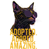 Colourful Neon Adopted Cat