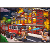Cartoon Firefighters Saving People