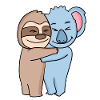 Sloth and koala hugging - hug