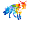 Farbspritzer Fuchs Bunter Fuchs
