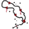 Rosenkrans tegning med perler og roser