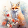 Fuchs mit Blumen