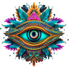 Design Element Eye Neon Tribal