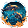 Dophines dans la mer