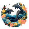Three Dolphins under Water