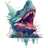 Pixel Dino Dinosaur Gamer Design